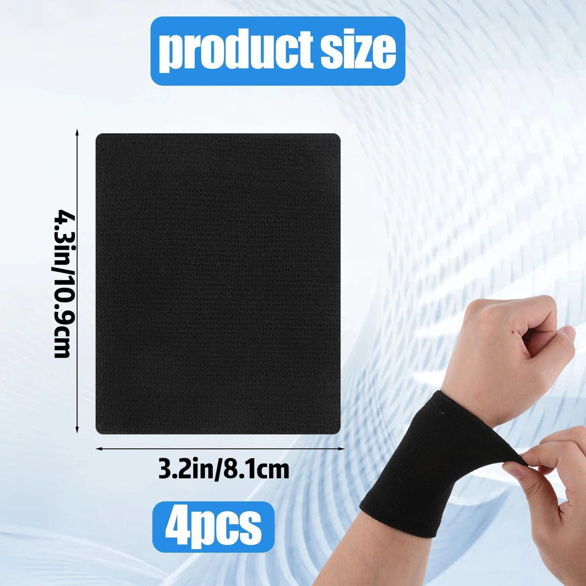 2X Wrist Compression Sleeves for Large Hands - Black