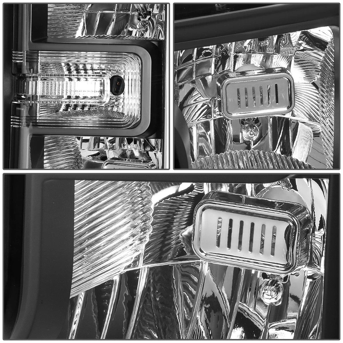 Black/Clear Signal Headlight Lamps for Ford F-250 Super Duty (2017–2019)