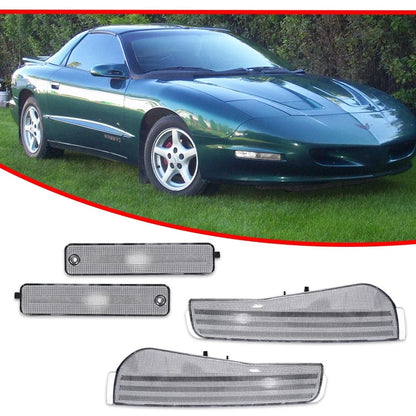 Set of 4 Clear Bumper Signal & Rear Side Markers for Pontiac Firebird (1993–1997)