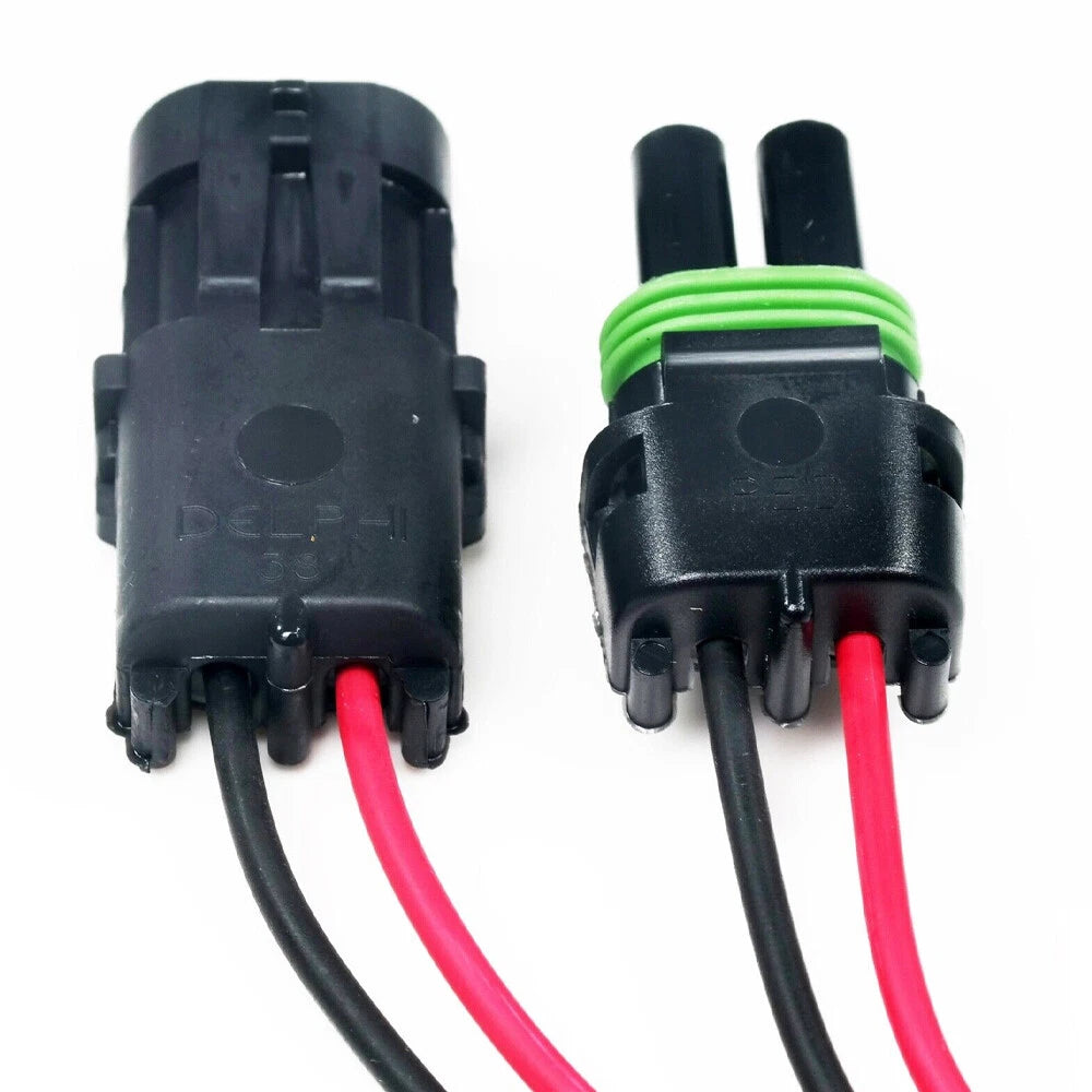 20 Pairs 2-Wire Weather Pack Connector Kit with 10" 16 AWG Wires