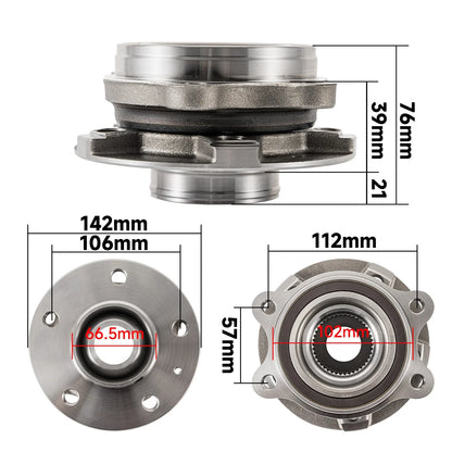 Front Wheel Bearing and Hub Assembly for Audi A4 A5 Q5 S5 (2009–2016) Repl#513301
