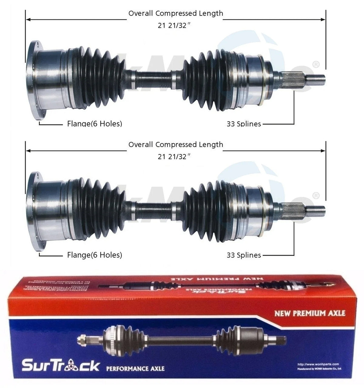 Set of 2 Front CV Axles for GMC Sierra 1500 Hummer H2 (2001–2006)