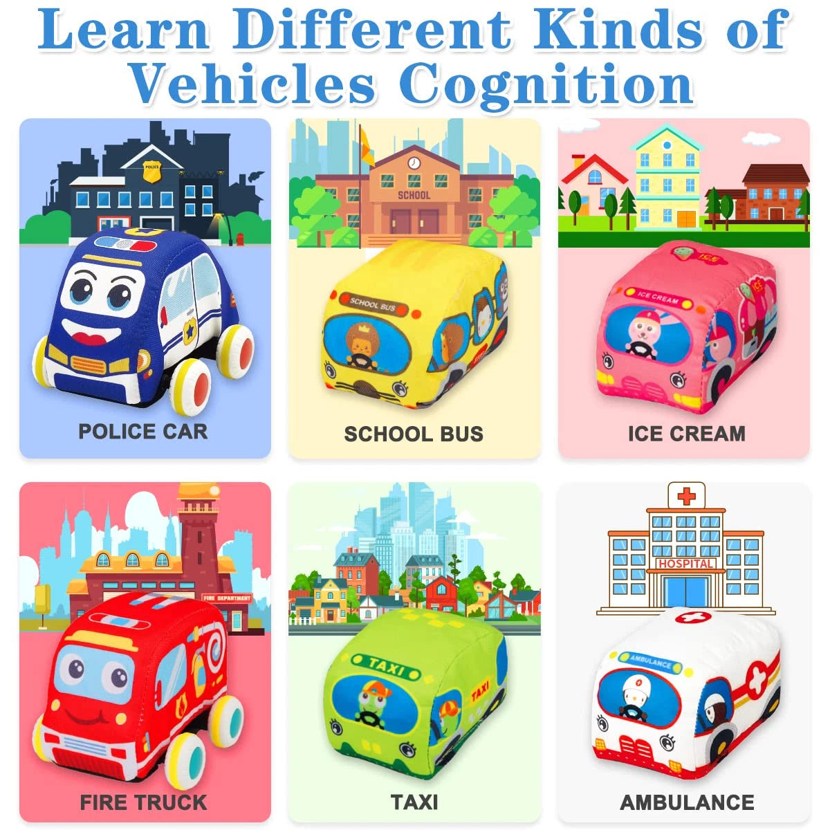 Soft Car Toys for 1 Year Old with Playmat (6 to 12 Months)