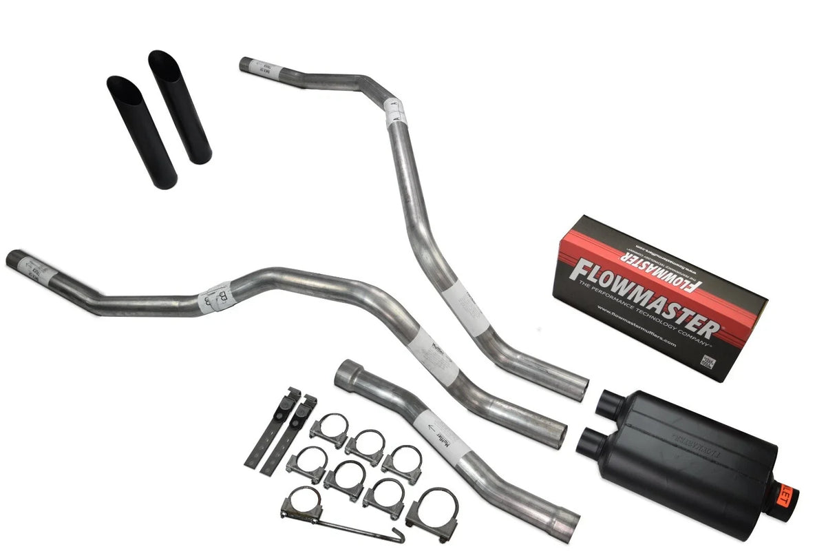Dual Exhaust System for Nissan Titan (2004–2006) - 2.5 Inch, Flowmaster Super 40, Black Tip