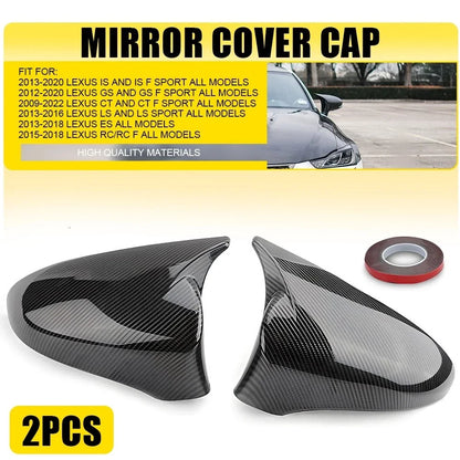 M Style Carbon Fiber Mirror Cover Cap for Lexus GS GSF ES RC RCF LS IS (2013–2020)