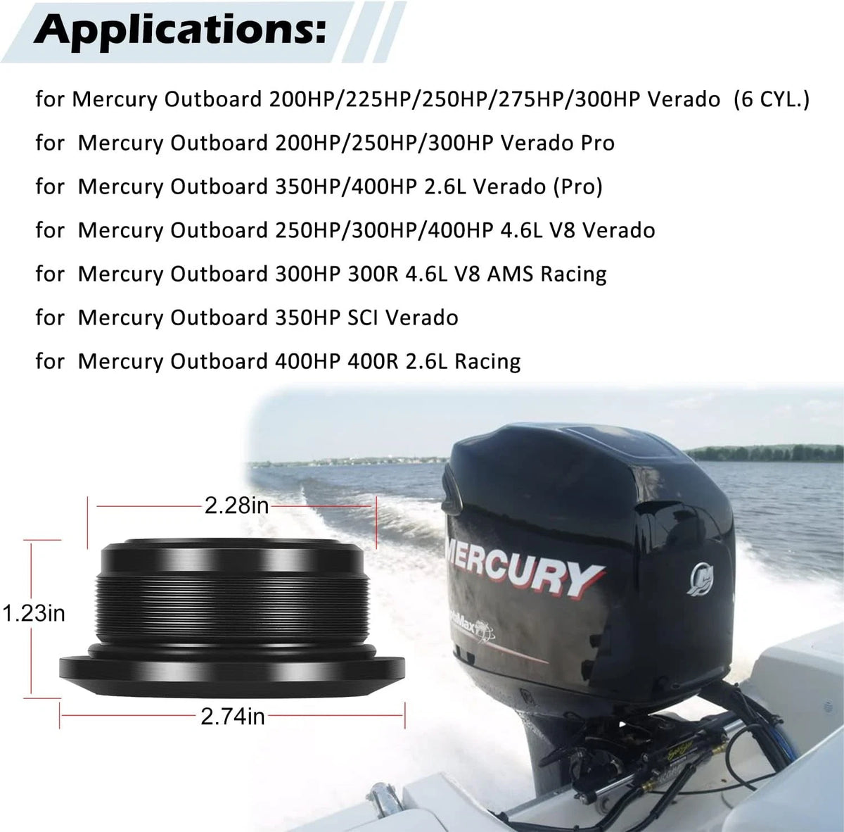 2PCS Trim Cap for Mercury Outboard (8M0118299, 896157A01)