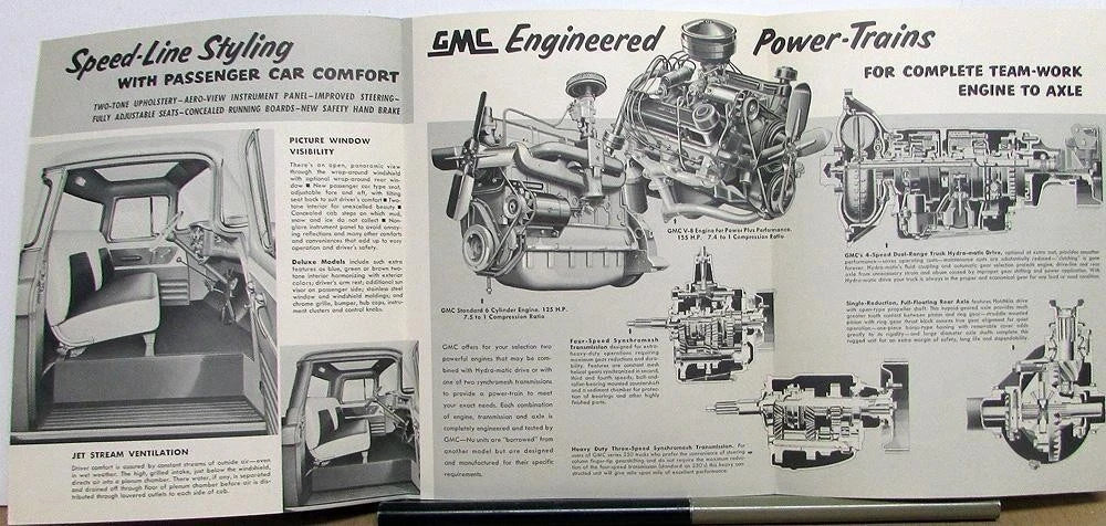 1955 GMC 250 Pickup Panel Platform Truck Sale Brochure Folder