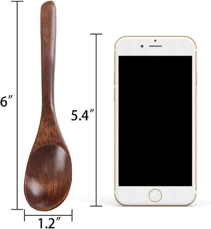 Set of 12 Wooden Spoons 6" for Coffee Tea Jam Bath Salts Honey