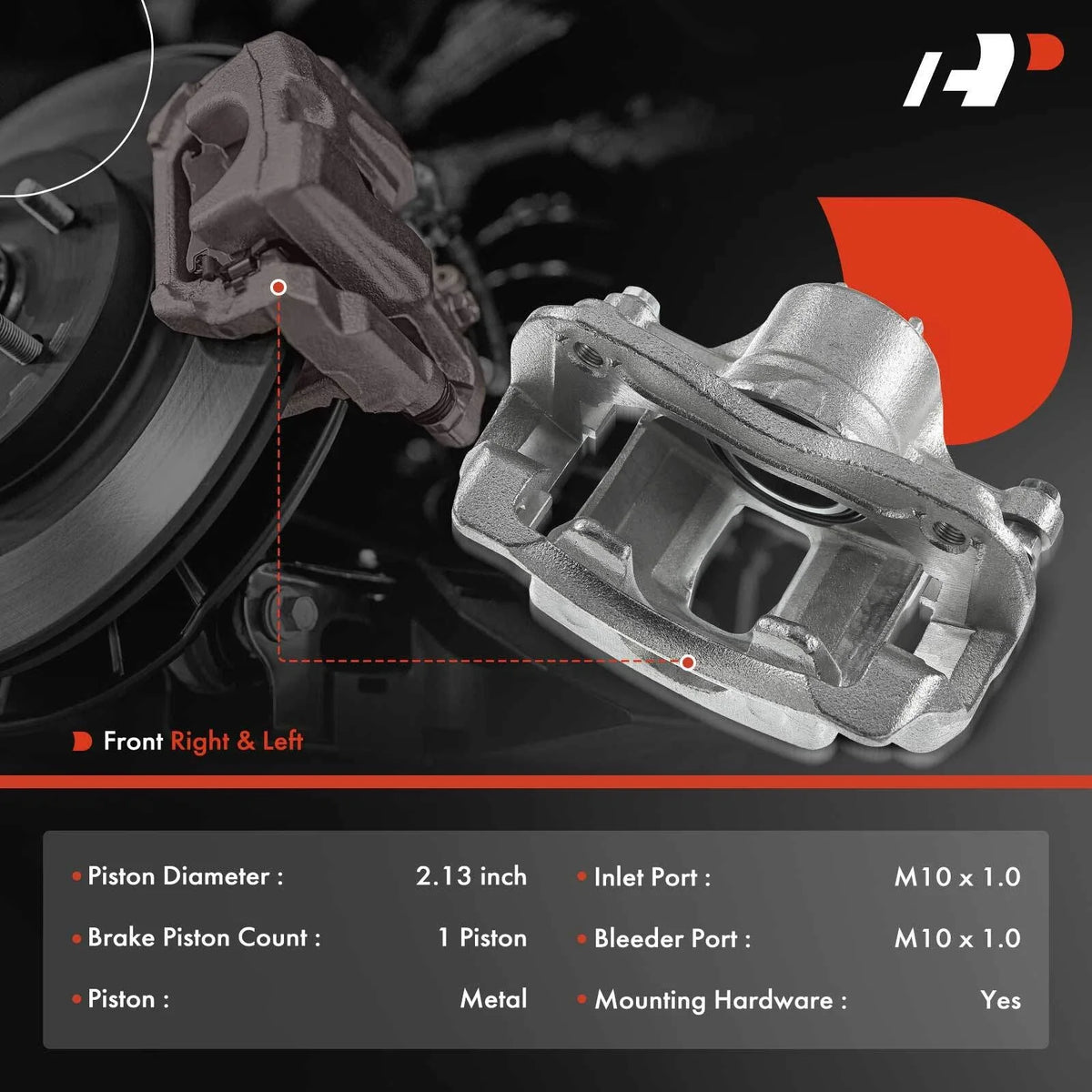 Front Brake Calipers with Bracket for Hyundai Accent Kia Rio