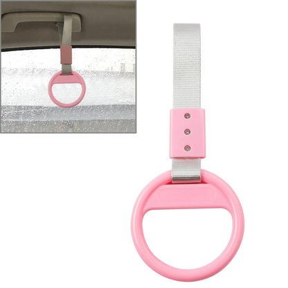 Ring Train Bus Handle Hand Strap Drift Charm Tools Silver + Light Pink