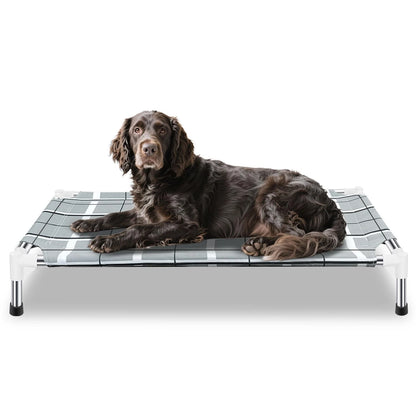 Cooling Elevated Dog Bed for Outdoor Use (34'' x 20'' x 6'', Grey)