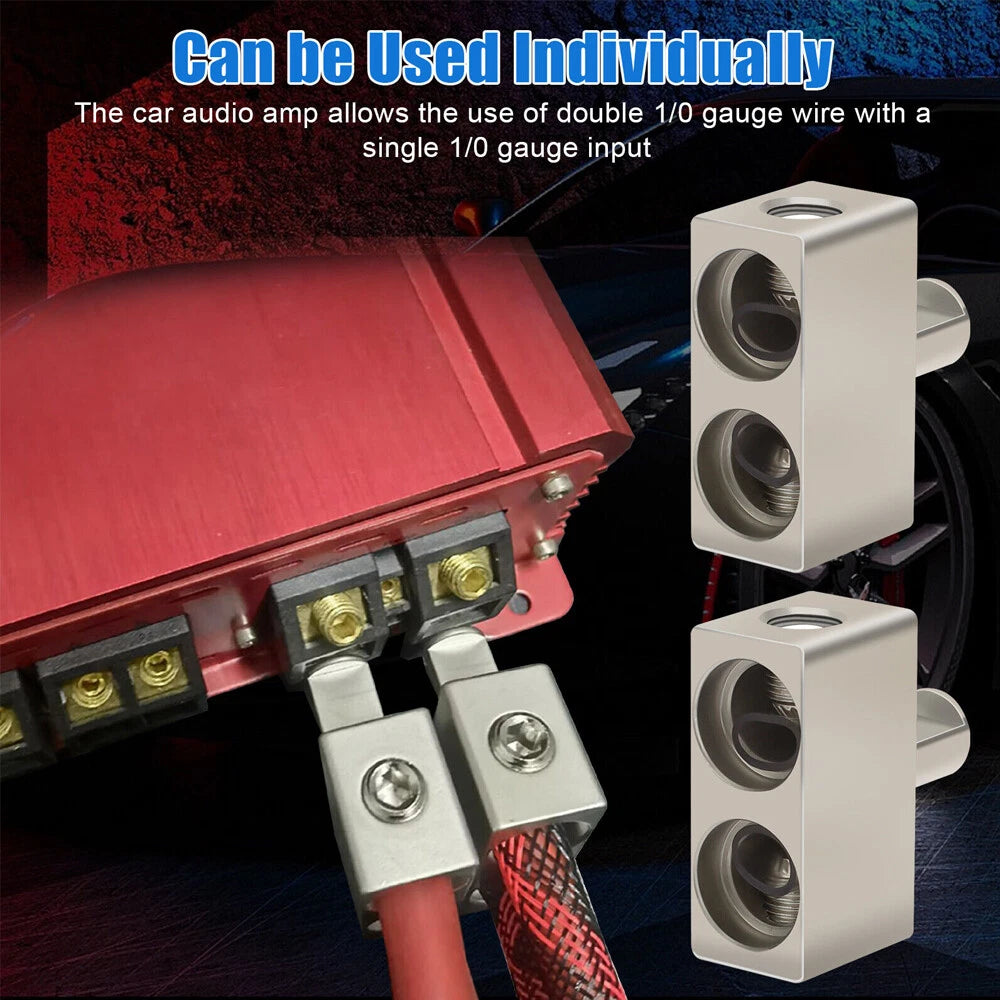 Set of 4 Car Audio Power Ground 1/0 AWG to 1/0 Gauge Offset Reducers