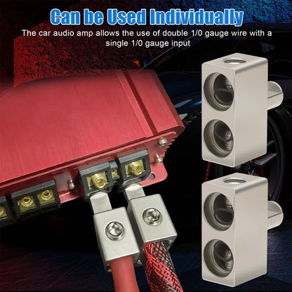 Set of 4 Car Audio Power Ground 1/0 AWG to 1/0 Gauge Offset Reducers
