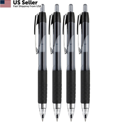Set of 4 Uni-Ball 207 Retractable Gel Pens, Bold Point, Black