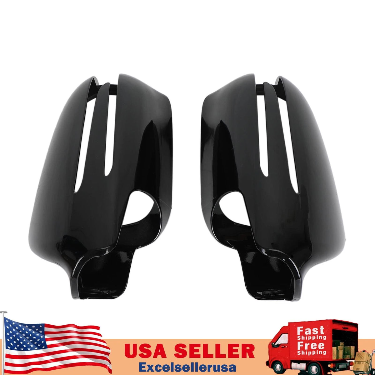 Pair Rearview Mirror Cover Gloss Black for Benz CLS CLC SL SLK (2006–2013) - 1718100564, 2198100115, 2198102576, 1718100364