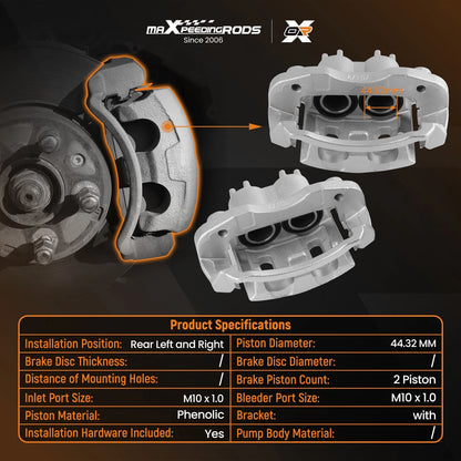 Set of 2 Rear Brake Calipers for Ford Excursion F-250 F-350 (2000–2005) RPS82N 184753