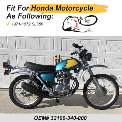 Wiring Harness for Honda SL350 (1971–1972) 32100-340-000