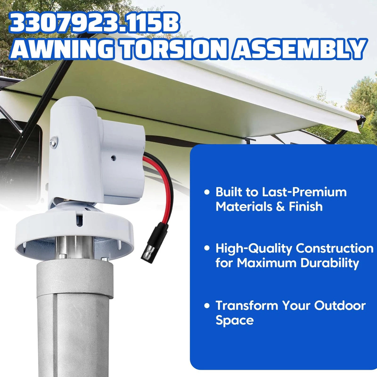 Awning Motor for Dometic WeatherPro Power Patio Awning RH White (3307923.115B)