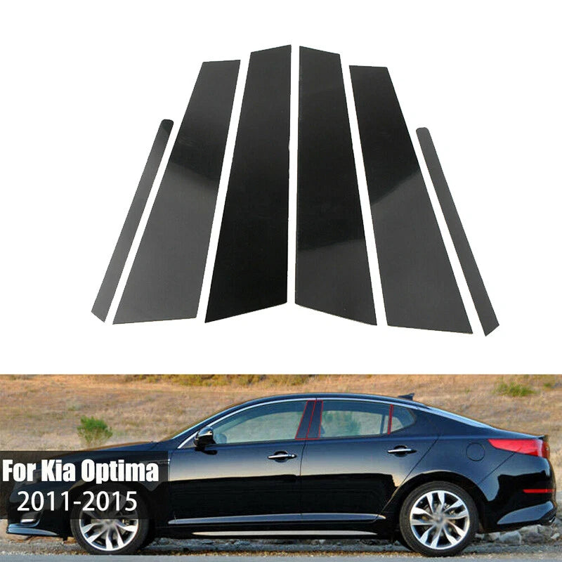 Glossy Black Door Side Window Pillar Trim for KIA Optima (2011–2015)