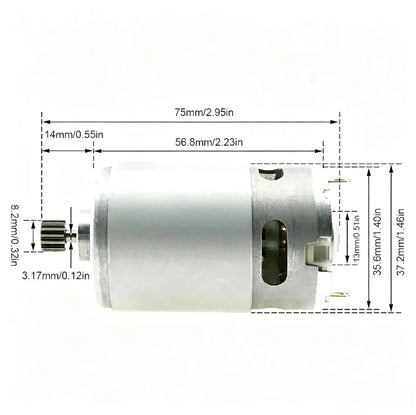 RS550 DC Motor 12–15 Teeth 21V Geared 28000RPM for Lithium Chainsaw