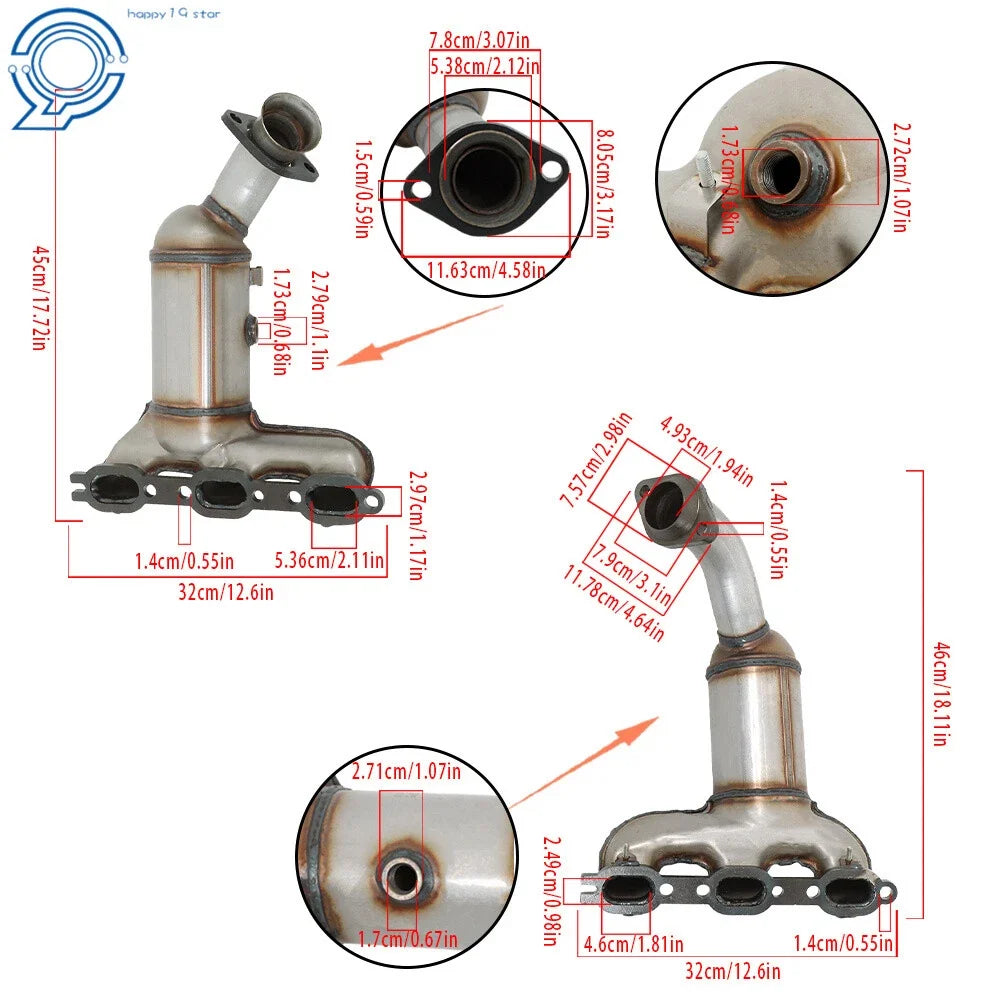 Set of 2 Catalytic Converters for Chrysler Town & Country (2008–2010)