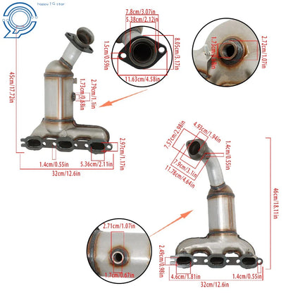 Set of 2 Catalytic Converters for Chrysler Town & Country (2008–2010)