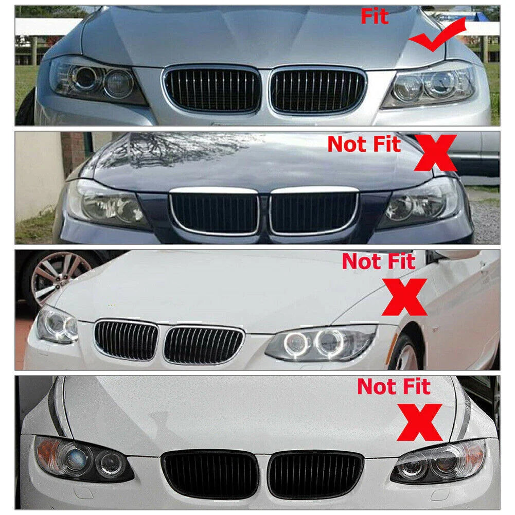 Carbo & Black Double Slat Front Kidney Grille for BMW E90 E91 325i 328i 335i (09-12)