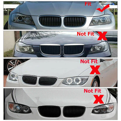 Carbo & Black Double Slat Front Kidney Grille for BMW E90 E91 325i 328i 335i (09-12)