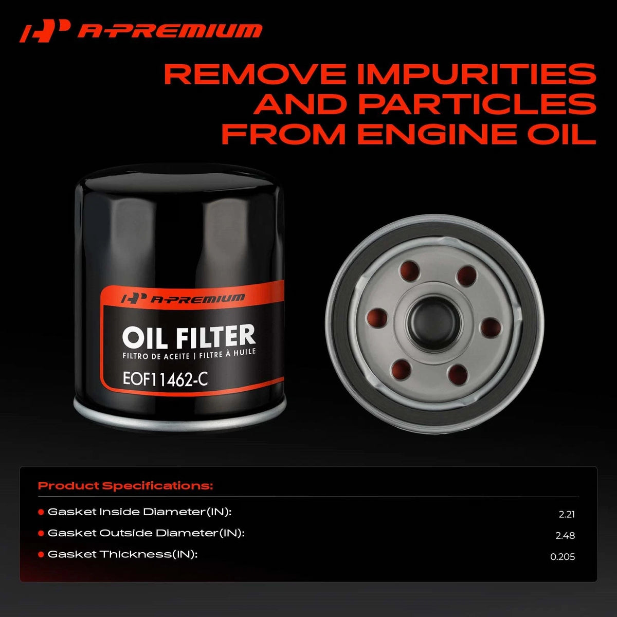 Set of 4 Engine Oil Filters for Chevrolet Spark (2013–2015) 96985730, PH11462