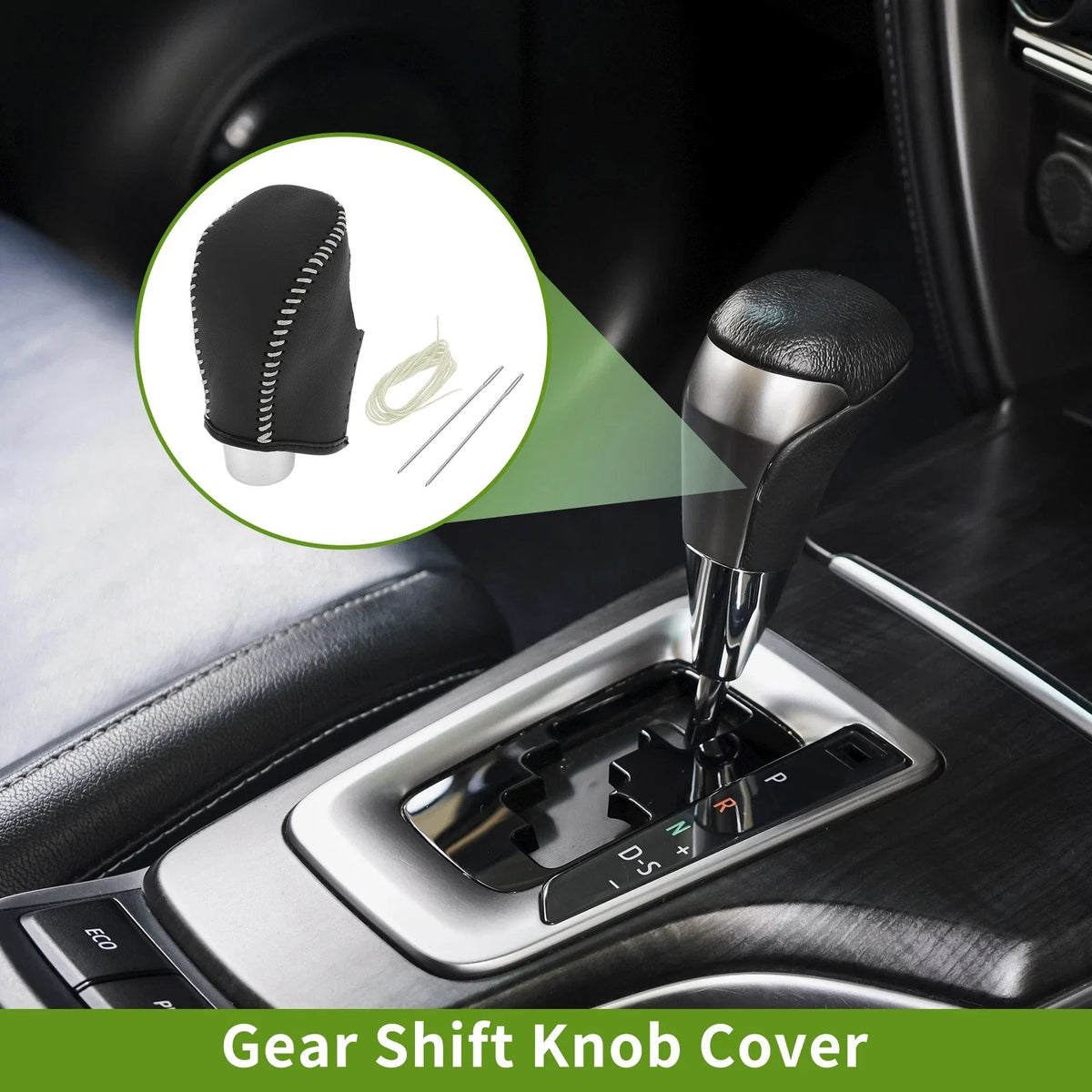1 Pc Gear Shift Knob Cover for Nissan Rogue (2017–2020) Beige Faux Leather