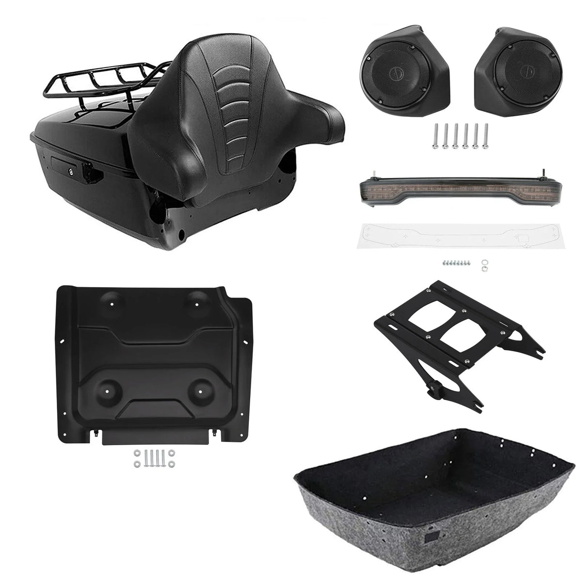Trunk Backrest Mount Rack Light Speakers for Harley Electra Glide (2014–2026)