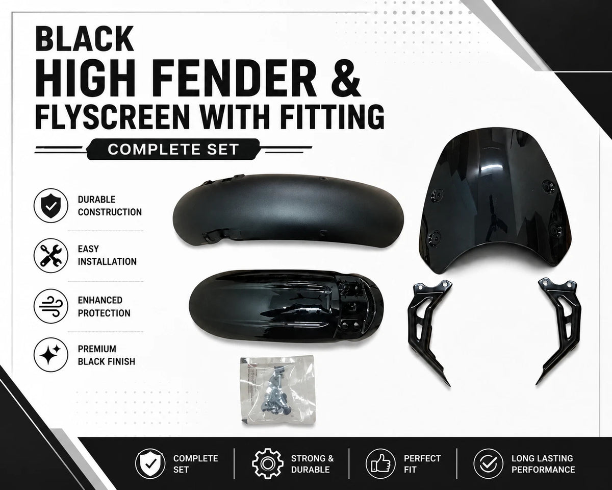 Black High Fender & Flyscreen for Triumph Scrambler 400x (36TA0178, 36TA0148, 36TA0183)