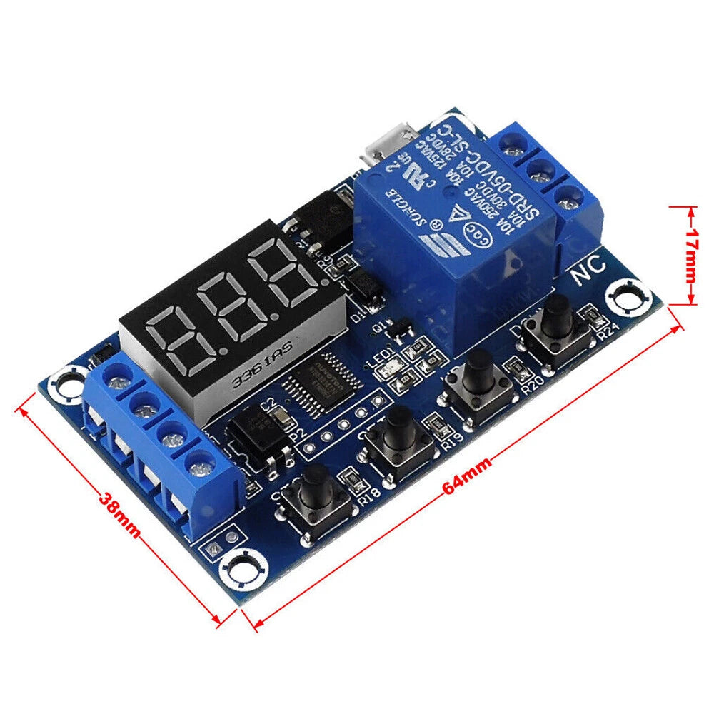 2X 1-Way Relay Module Power-off Trigger Delay Cycle Timer Switch