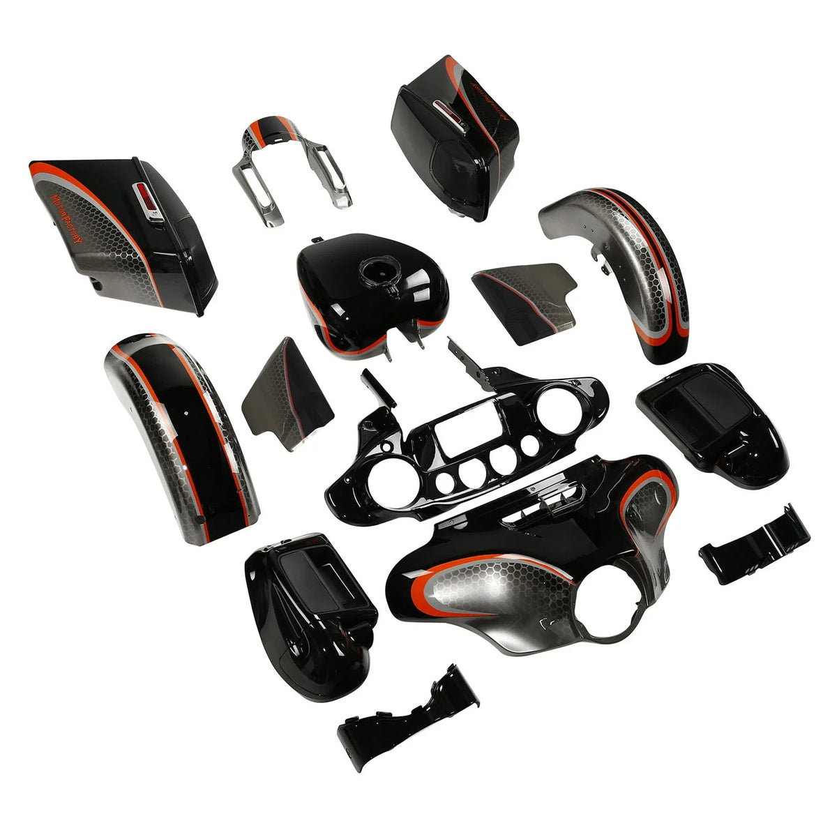 Fairings for Harley Street Glide (2014–2023) Black Honeycomb Fade