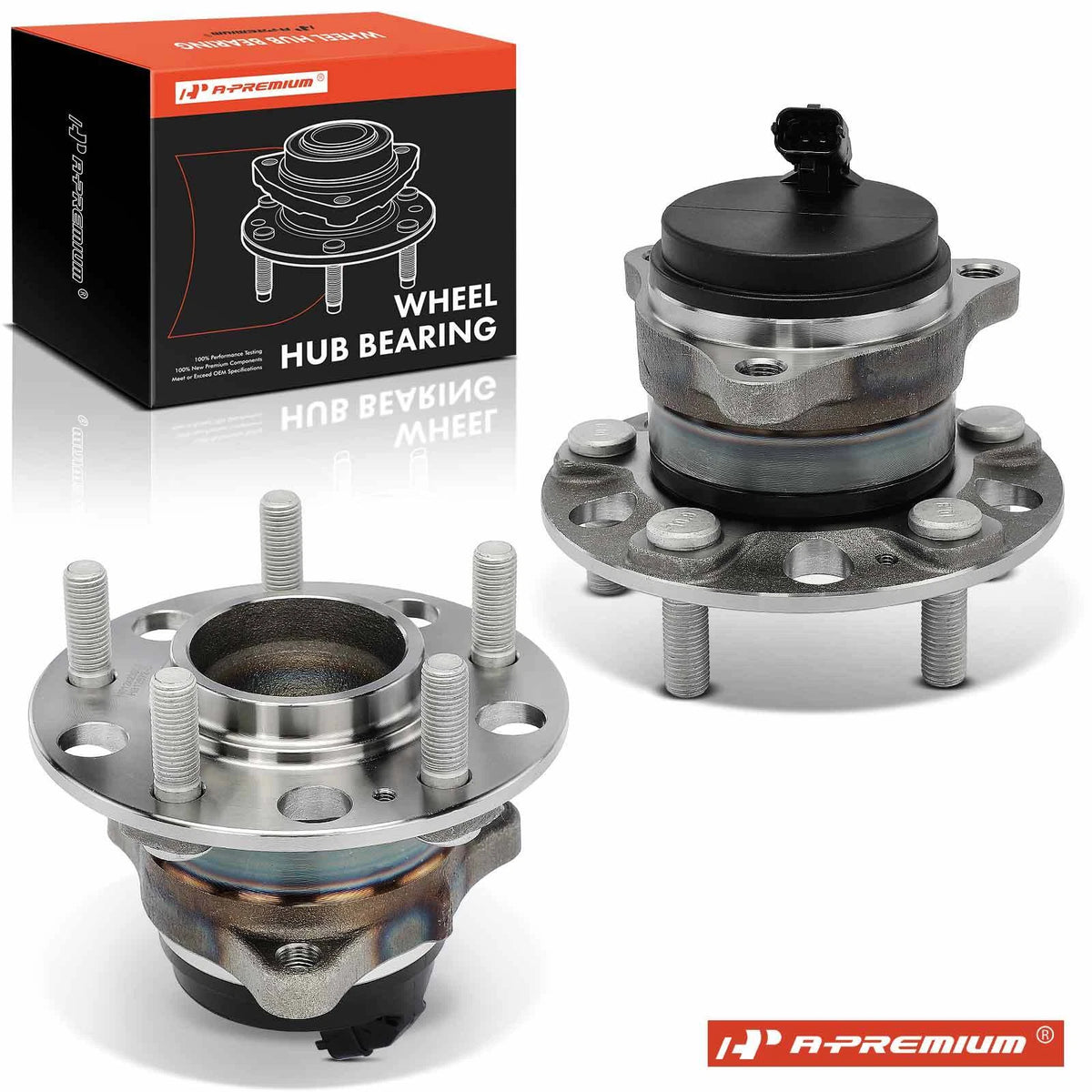 2X Rear Wheel Hub & Bearing Assembly w/ ABS Sensor for Hyundai Sonata (2011–2014) 52730L1000, 512672