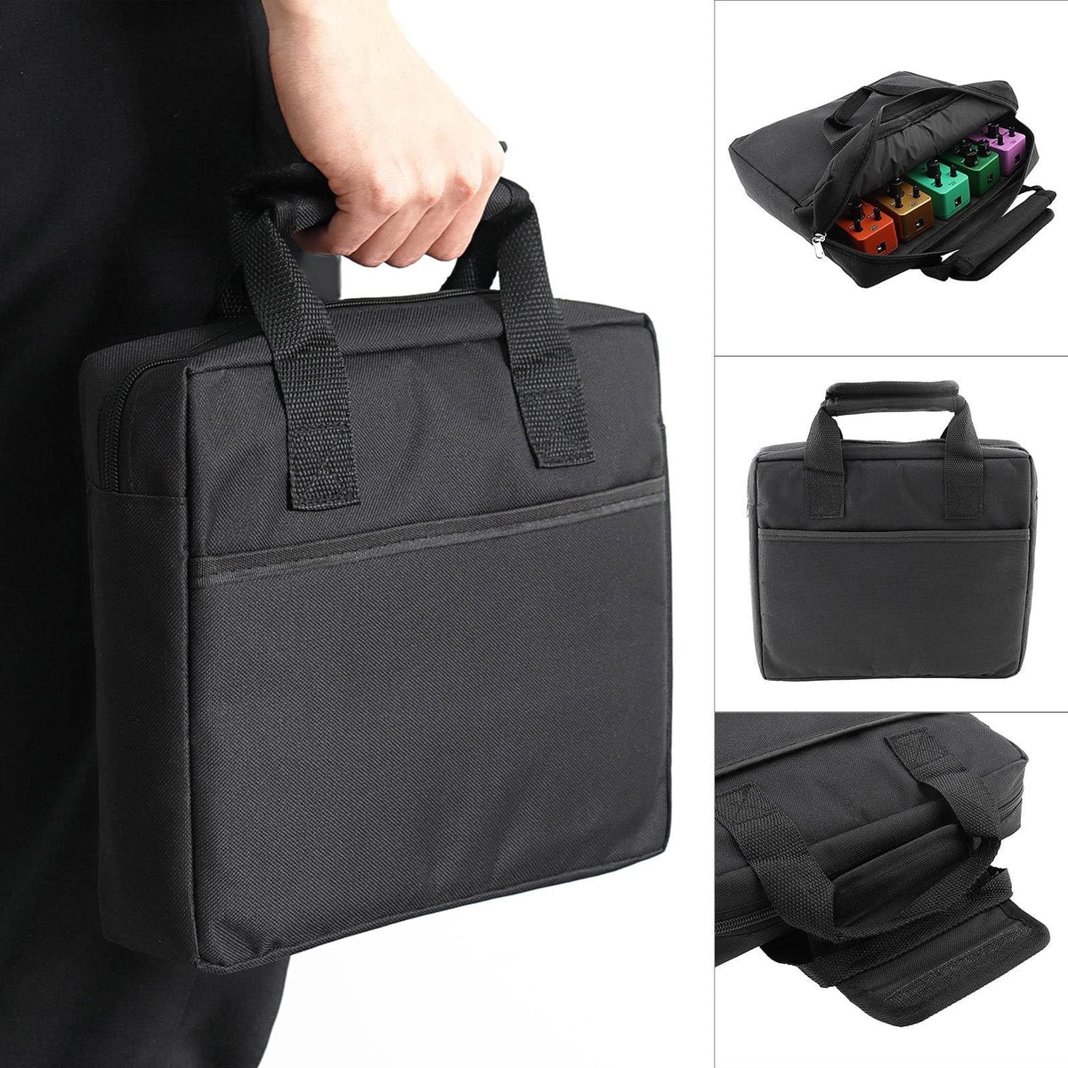 Guitar Effects Pedal Board Carry Bag for Portable Use (Black)