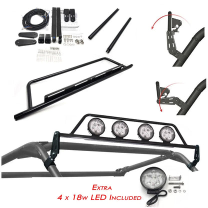 Adjustable 18W 2" Roof Light Mounting Bar w/ 4 LED Lights for Can-Am Commander (2011–2023)