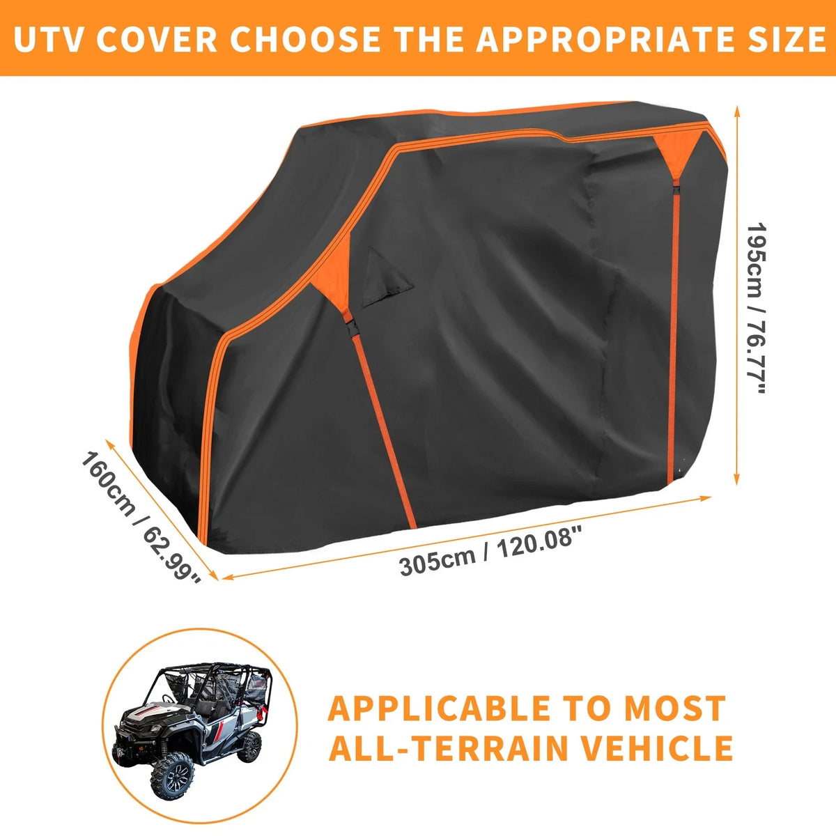Waterproof UTV Cover for Honda Pioneer 1000-5 (2016–2023) 210D PU