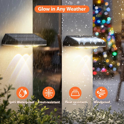 Solar Fence Lights Outdoor LED Waterproof for Garden