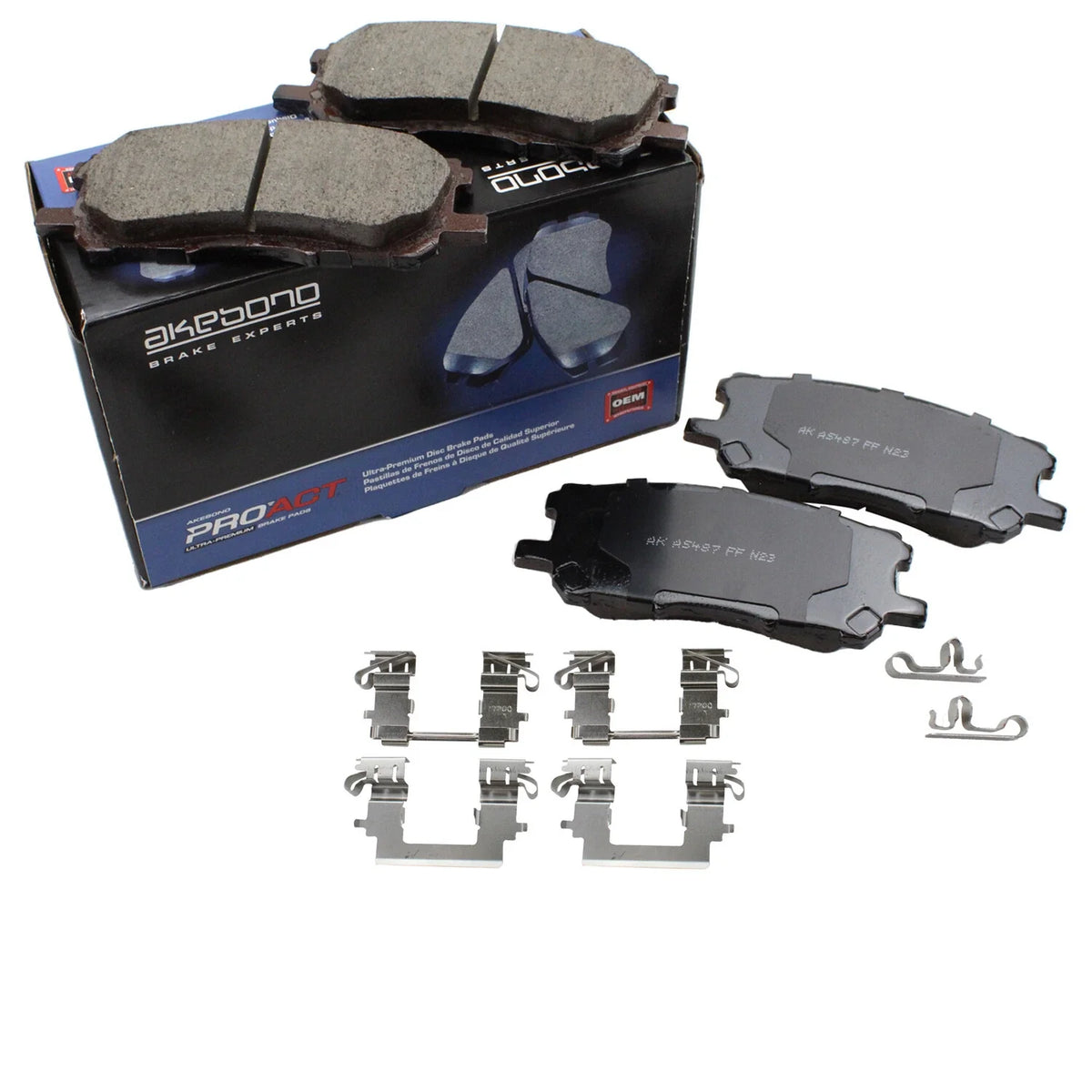Set of 4 Akebono ProACT Front Ceramic Brake Pads for RX330 RX350 RX400h (2004–2007)