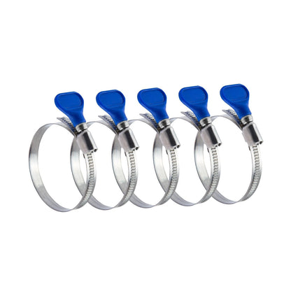 Set of 5 Powertec 70127 2-1/2 Inch Key Hose Clamps