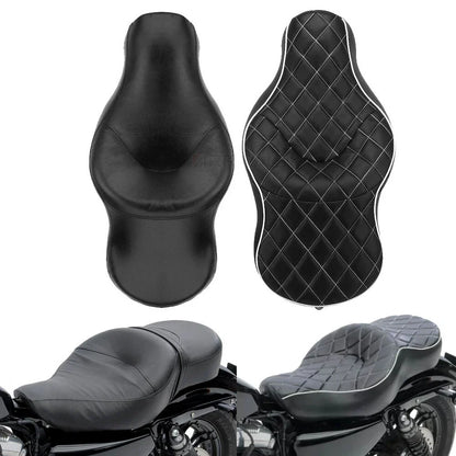 Black Driver & Rider Passenger Seat for Harley Sportster Iron 883 XL 1200 (2004–2023)