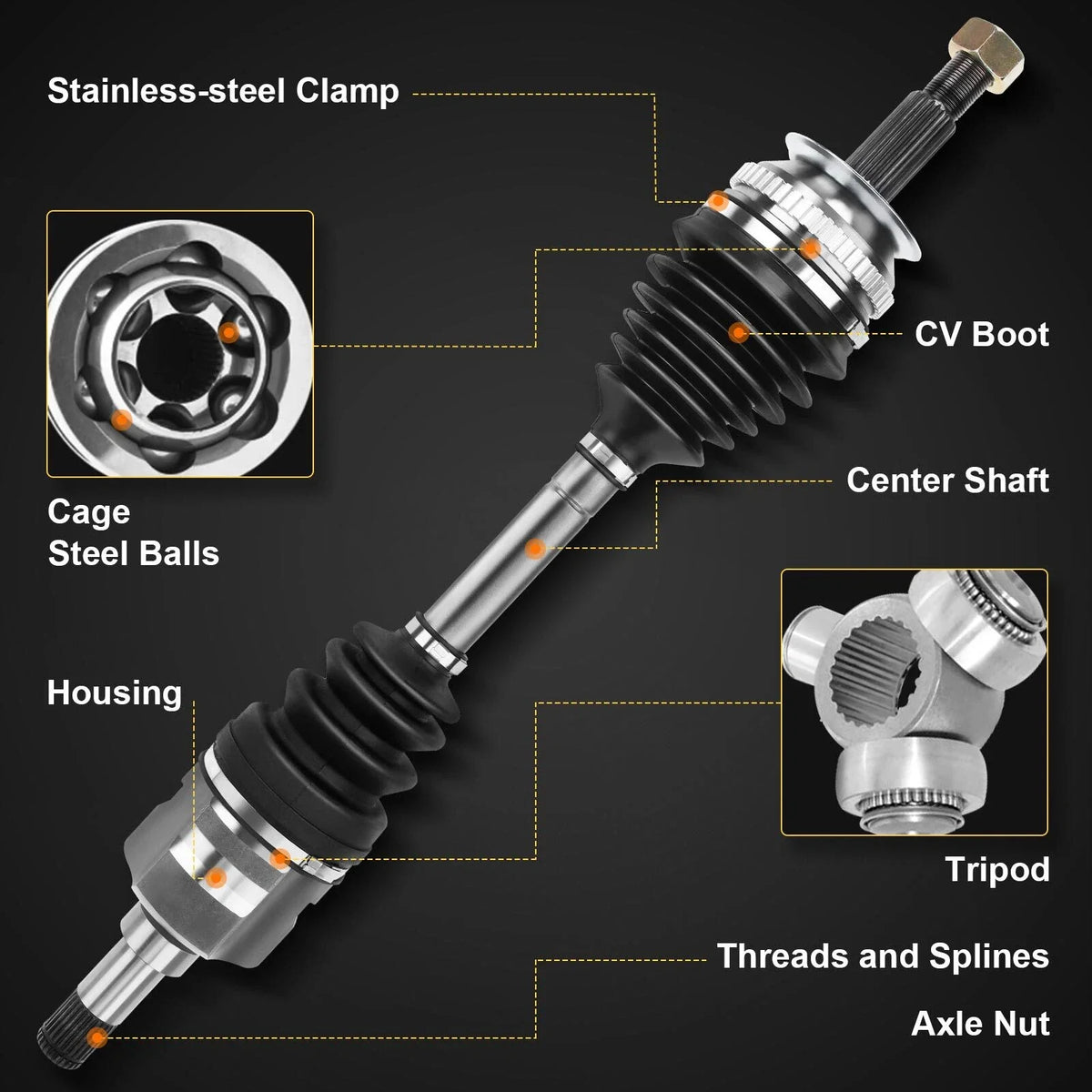 CV Axle Shaft Assembly Front LH for Acura CL (1997–1999) Honda Accord (1995–1997)