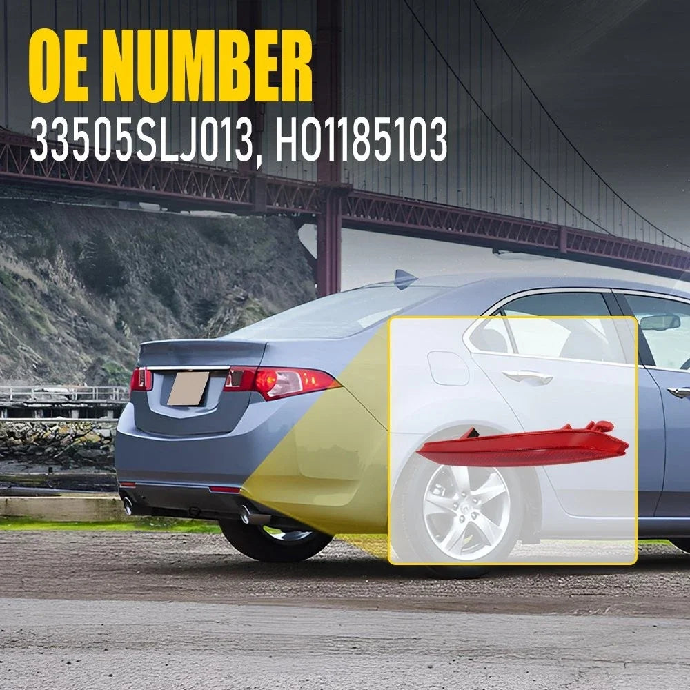Red Rear Bumper Reflector Lens for Acura TSX (2011–2014) Right Side