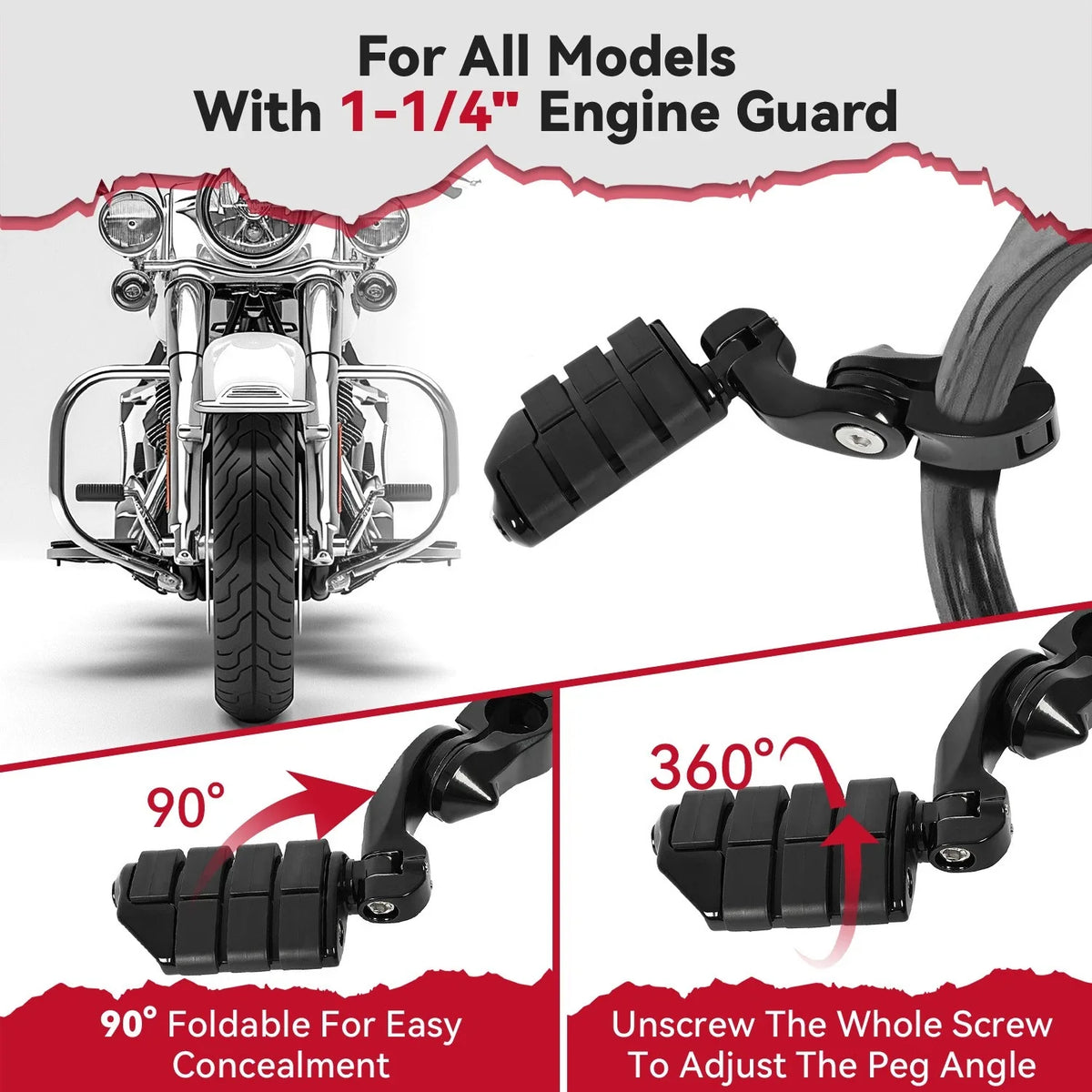32mm Highway Foot Pegs for Harley Davidson Touring (2014–2023)