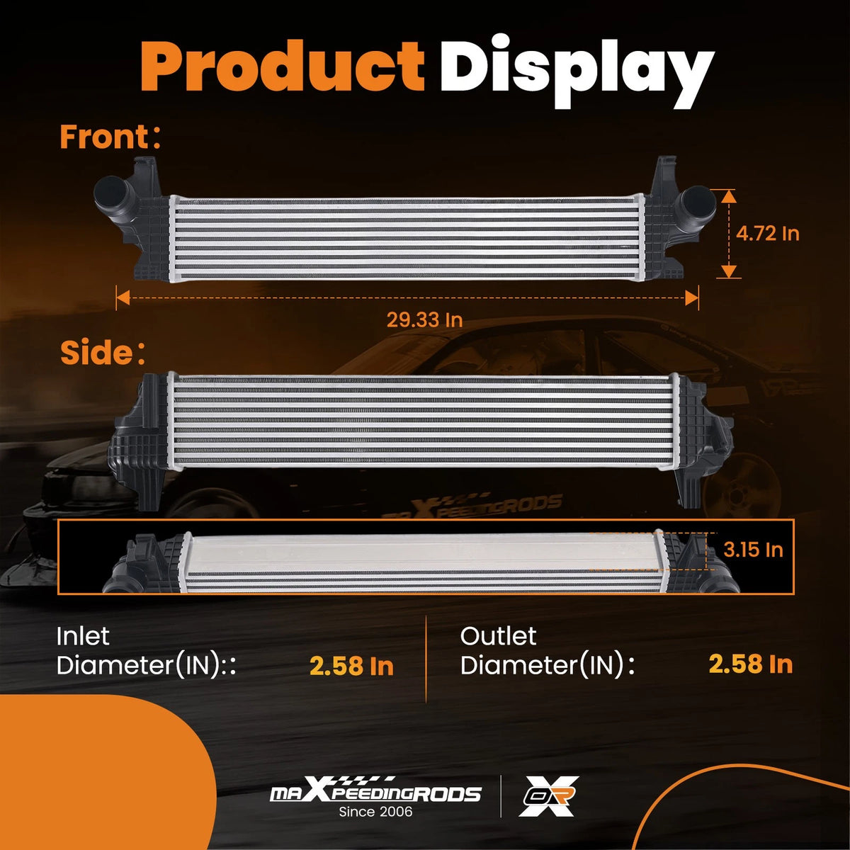 Intercooler for Chevrolet Blazer 2.0L (2022–2024) 7A8HE1, 85557764, 84513232