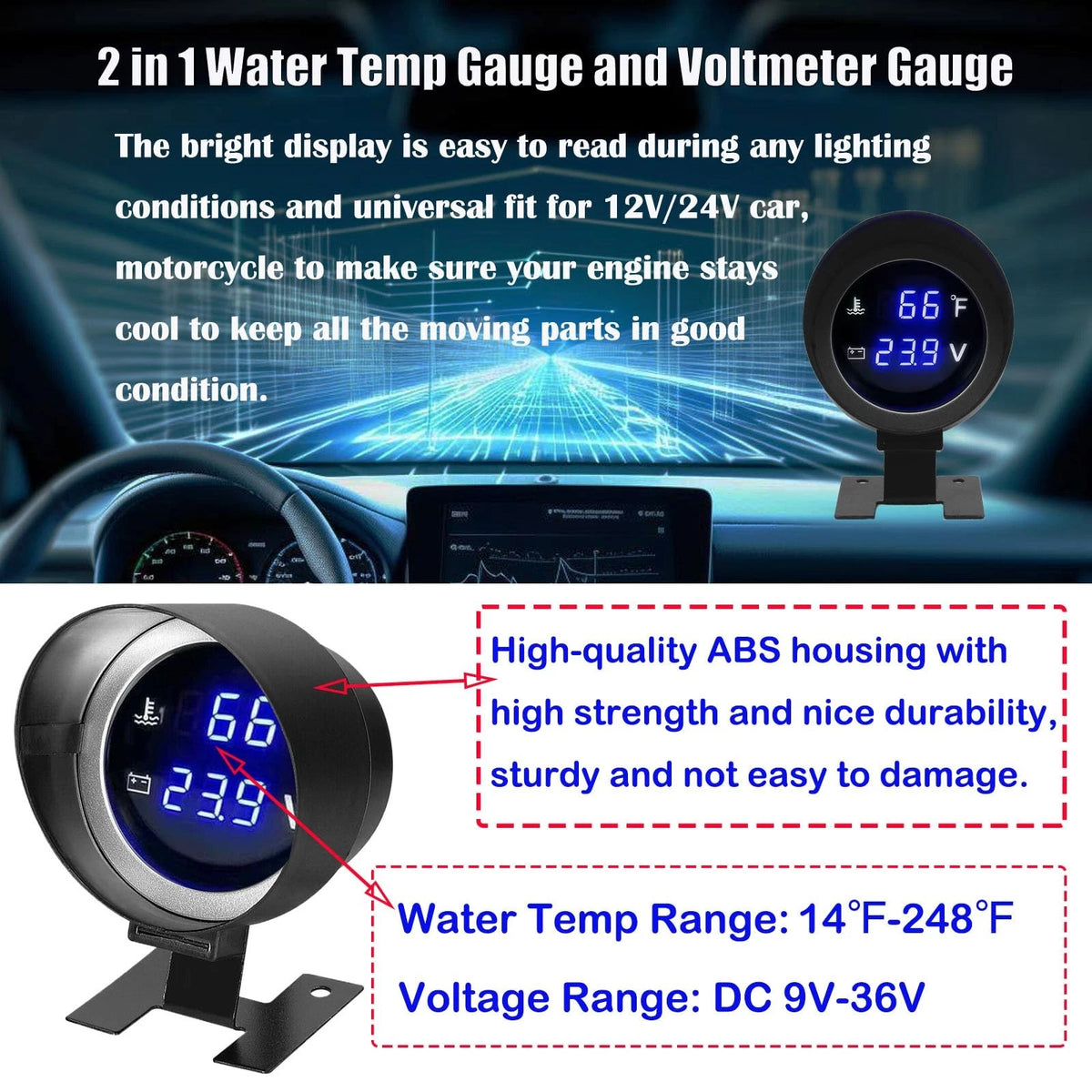 2X Water Temperature & 2" (52mm) Gauge for Universal Applications