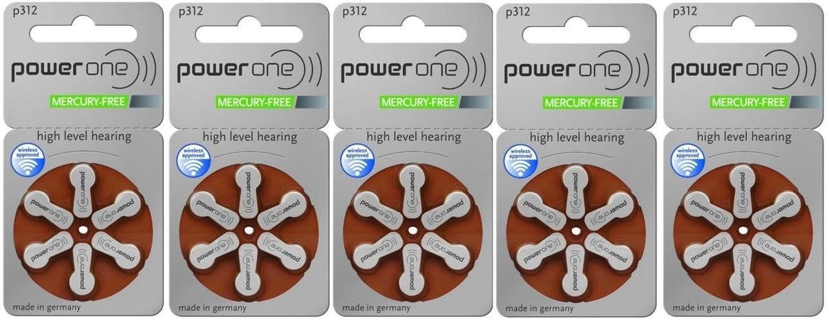 240 Pcs Power One Hearing Aid Batteries Size P312 (Expire 2023)
