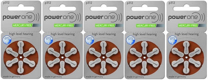 240 Pcs Power One Hearing Aid Batteries Size P312 (Expire 2023)