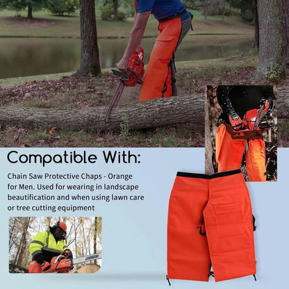 Chain Saw Protective Chaps for Men (Waist 22-39", Adjustable, Orange)